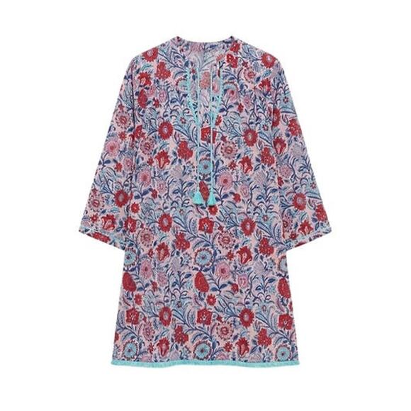 TUCKERNUCK BEACH Mauve and Rose Wildflower Bondi Coverup Size XL NWT - Picture 6 of 6